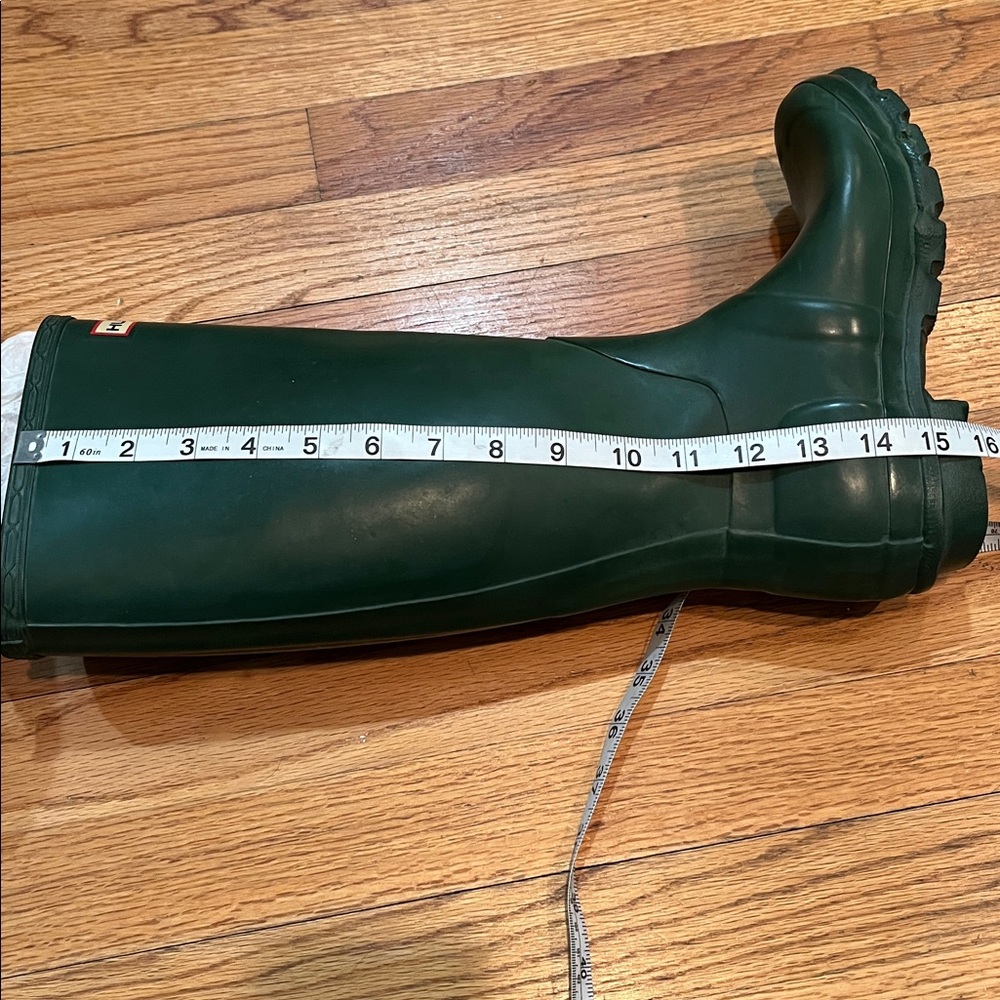 Hunter Knee-High Rain Boots in Forest Green with White Trim - Picture 10 of 10